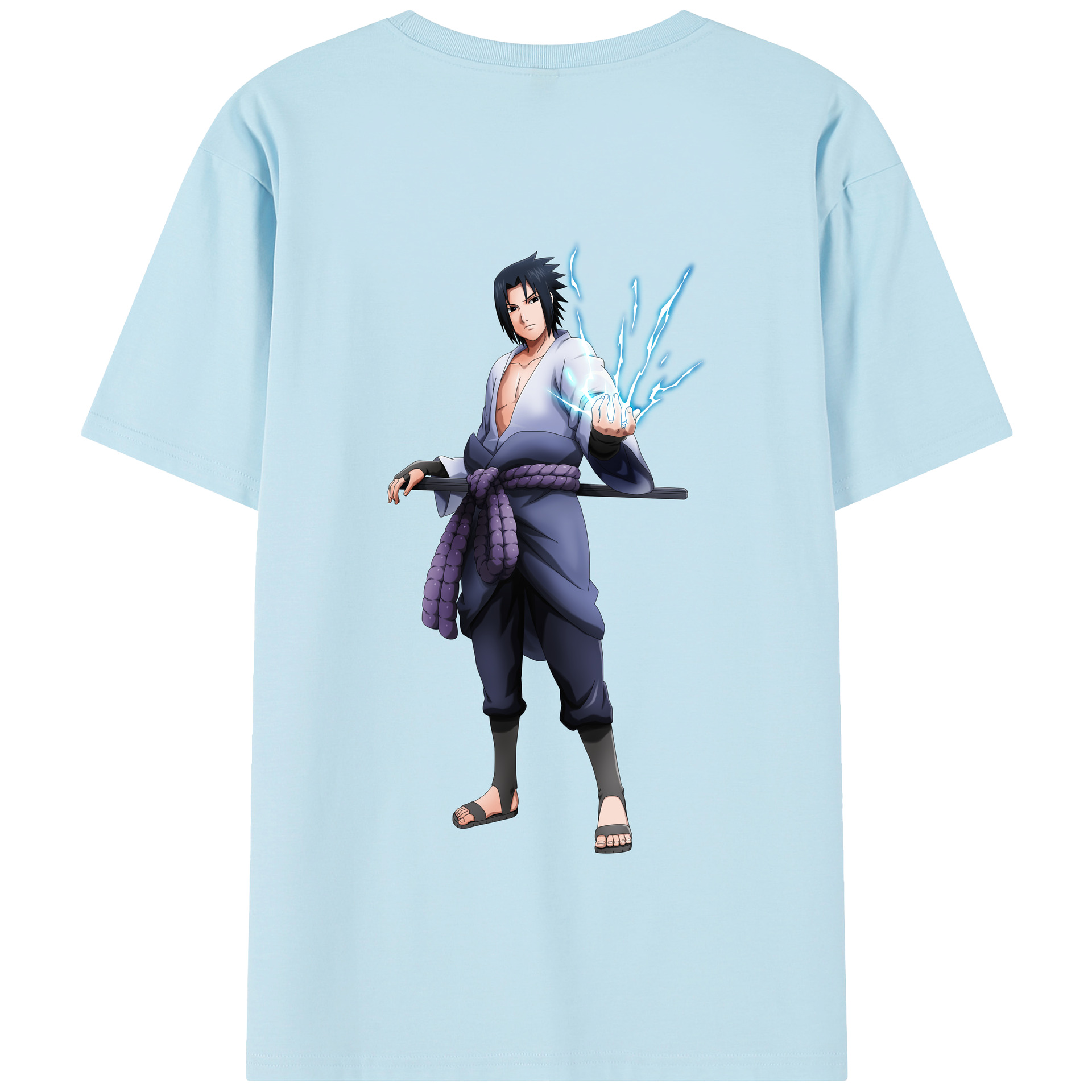 （画像用） NARUTO -ナルト- うちは サスケ Uchiha Sasuke 綿100％半袖Tシャツ（背面プリント）